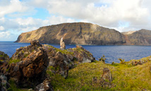 View of Rapa Nui from Motu Nui, Easter Island