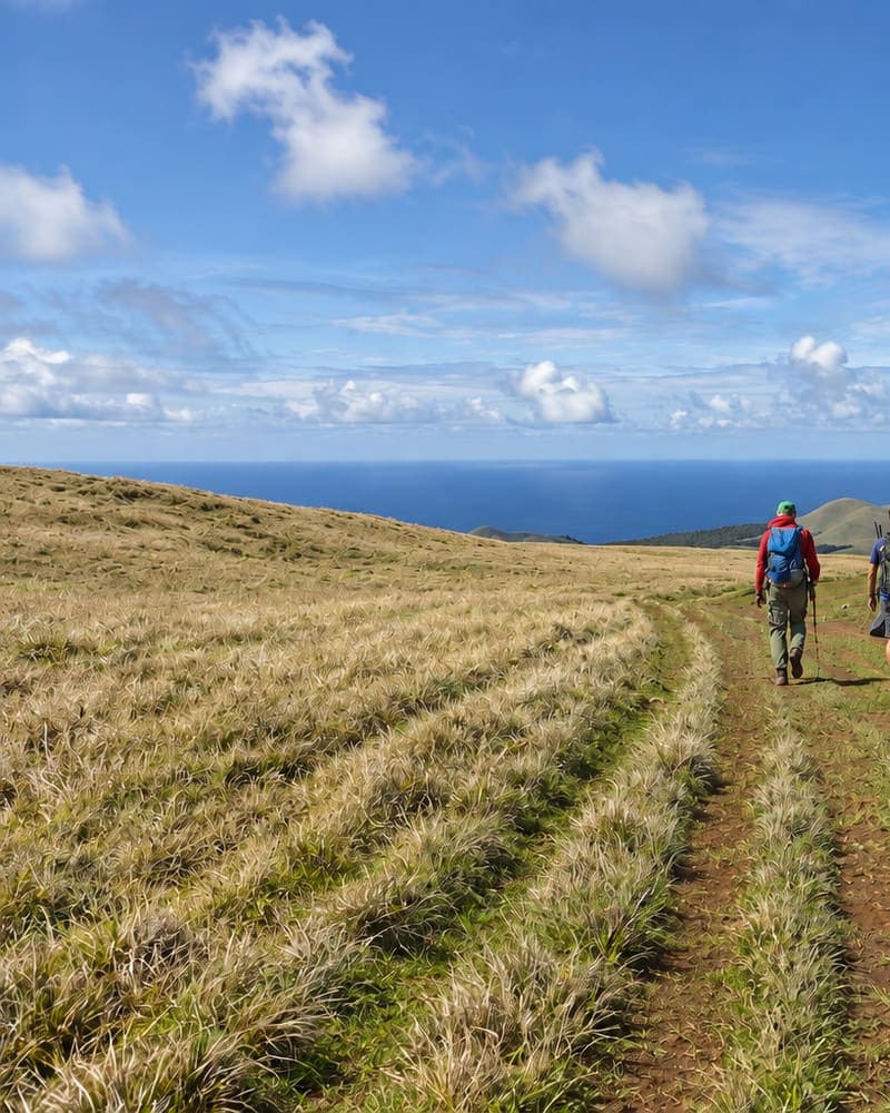 Hikers on the Terevaka trail