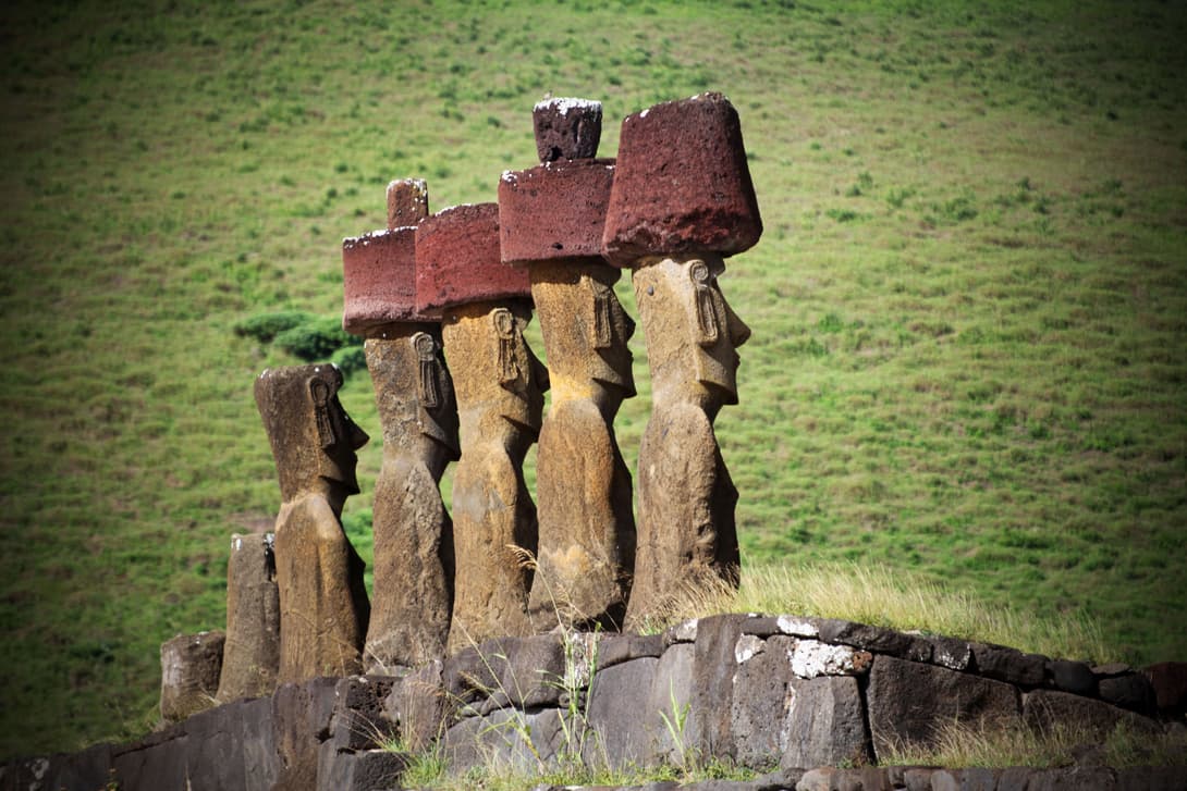 Ears of moai statues of Ahu Nau-Nau at Anakena