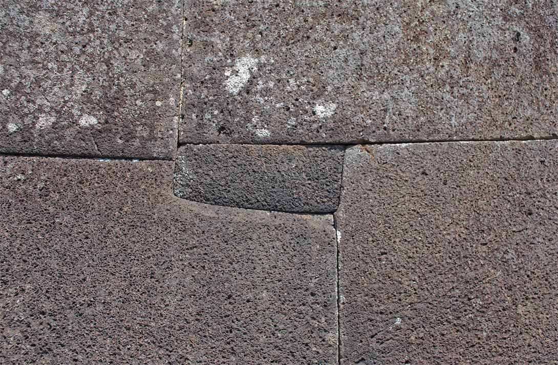 Perfectly fitted rock wall of Ahu Tahira, Vinapu