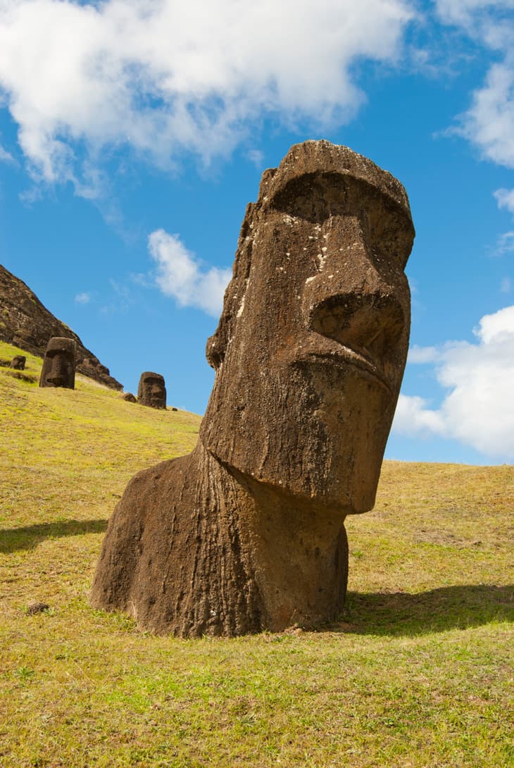 Easter Island moai statue in quarry Rano Raraku, Rapa Nui