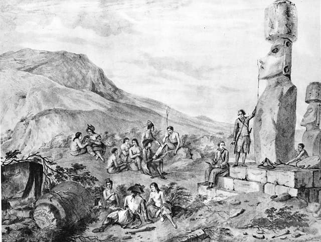 Desenho da visita de La Pérouse em 1786