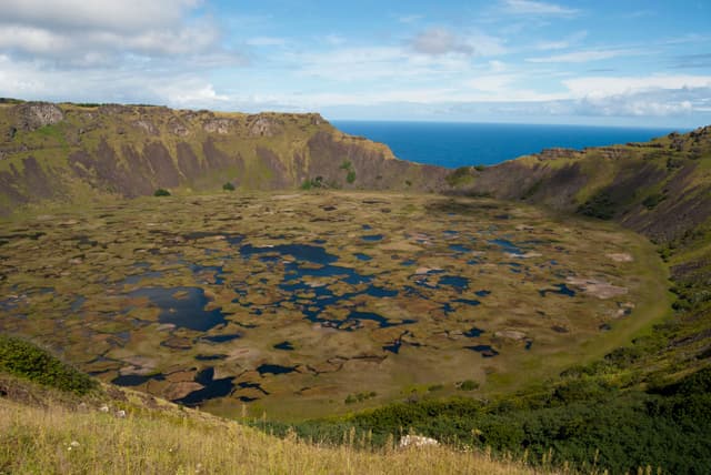 The crater lake of Rano Kau