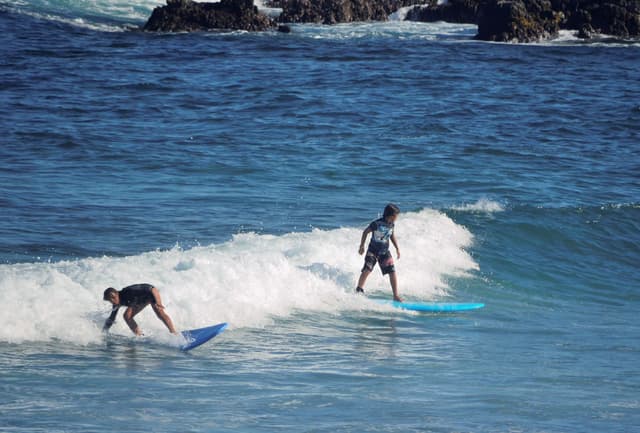 Surfers at Hanga Roa