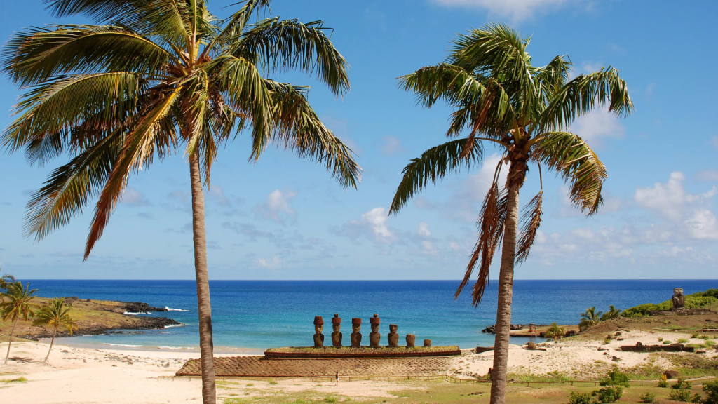 Anakena Beach and Ahu Nau Nau, one of the must-visit places in Rapa Nui (Easter Island).