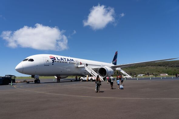 LATAM aircraft at Mataveri International Airport, the main gateway for travel to Rapa Nui.