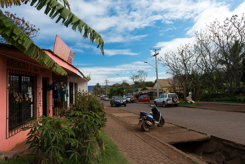 Streets of Hanga Roa in Rapa Nui.