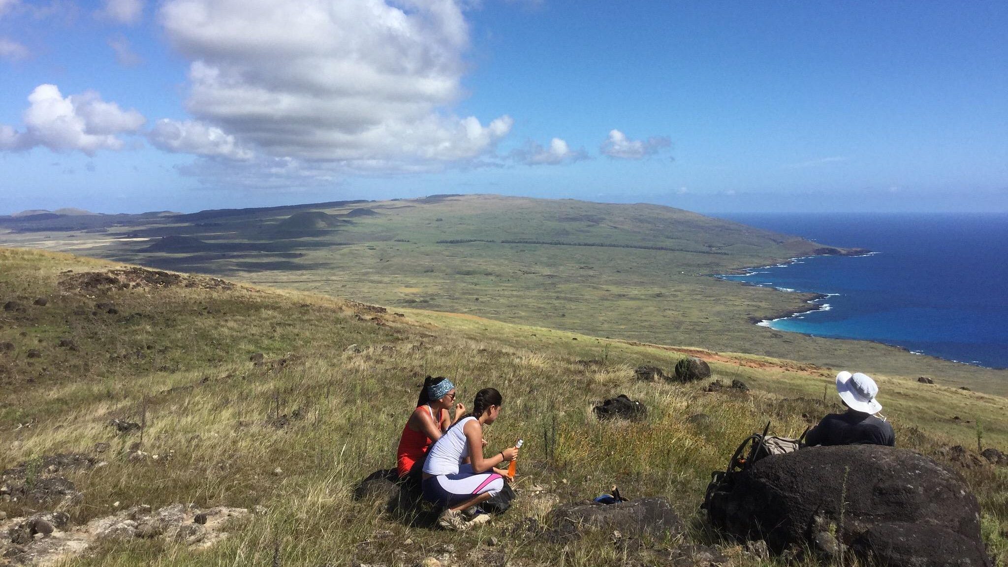 Panoramic view from Poike during a short rest.
