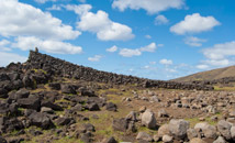 Ahu Atanga, ancient north compass, north coast.