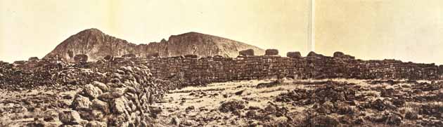 Ahu Tongariki in 1914 before tsunami, photo by Katherine Routledge