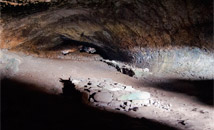 Clean open hall in Ana Te Pora cave along north coast of Easter Island