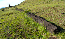 Paenga stones of a hare vaka at Anakena