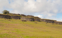 Ancient ceremonial birdman stone village of Orongo