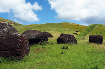 Pukao topknot for moai statue in Puna Pau.