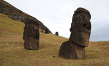 Moai statues in Rano Raraku volcano