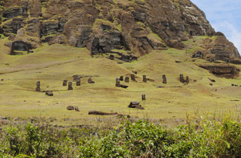 Panoramic view of Rano Raraku.