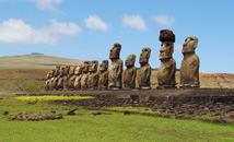 15 moai statues at Ahu Tongariki