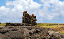 Line-up of the moai-statues at Ahu Tongariki