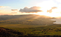 Panorama from Poike at sunset