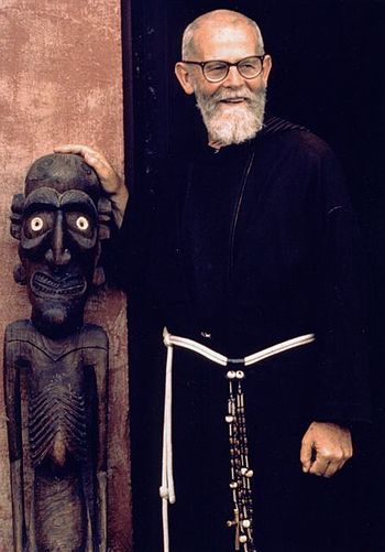 Father Sebastian Englert with a moai kava-kava, Rapa Nui (Easter Island) history