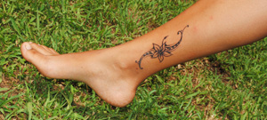 Rapa Nui tattoo at foot