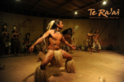 Dancers from music show group Haha Varua of restaurant Te Ra'ai at Rapa Nui (Easter Island)