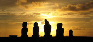 Tahai in sunset at Rapa Nui