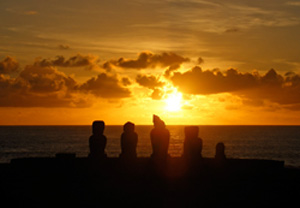 Sunset at Tahai, Rapa Nui (Easter Island)